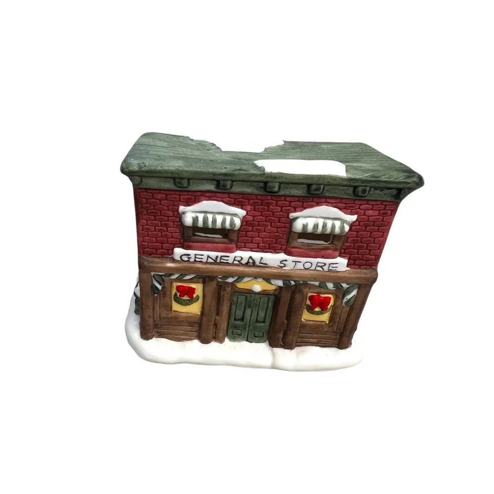 Mini Town Is Lighted General Store Porcelain Lighted‎ Christmas Decoration